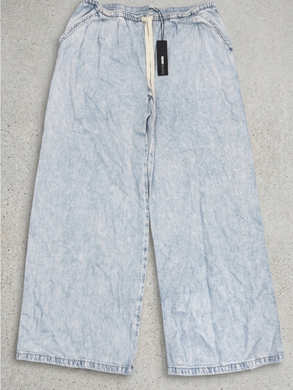 Fashion Nova Baeside Tie Waist Wide Leg Jeans - Light Wash